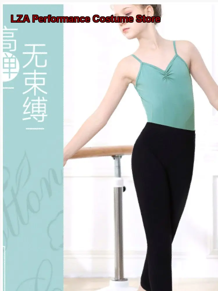Children's Girls Summer Dance Leotard High Cut Spaghetti Strap Preschool Body Suit for Competitions Art Exam Kids Gymnastics