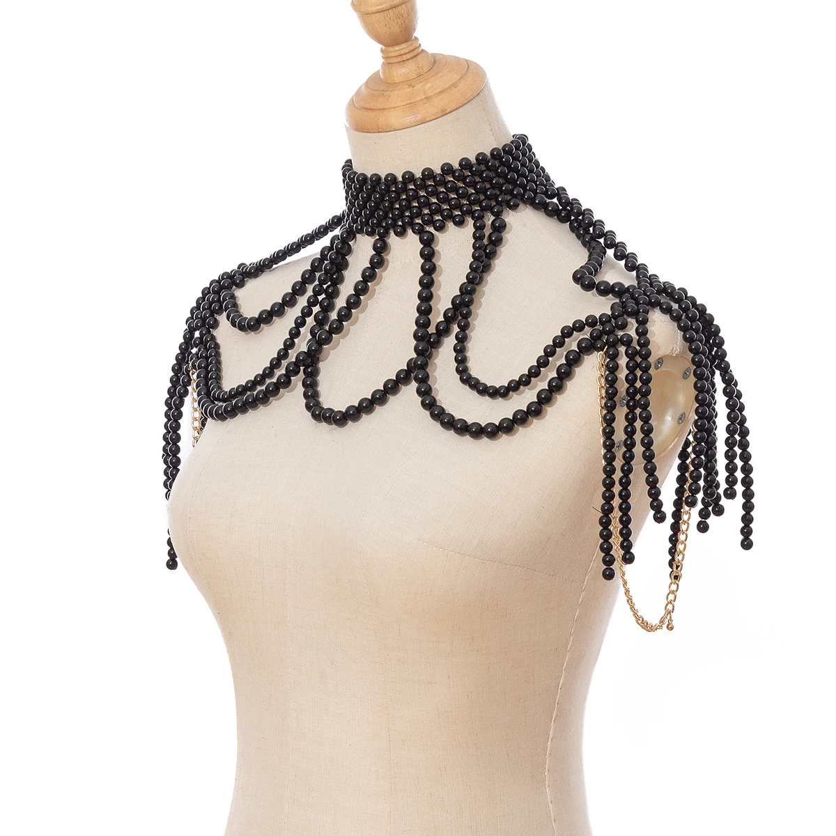 سلسلة كتف لؤلؤية مجوهرات تصميم علامة تجارية كبيرة لحفلات الزفاف وقلادة كبيرة وسلسلة كتف لحفلات الزفاف