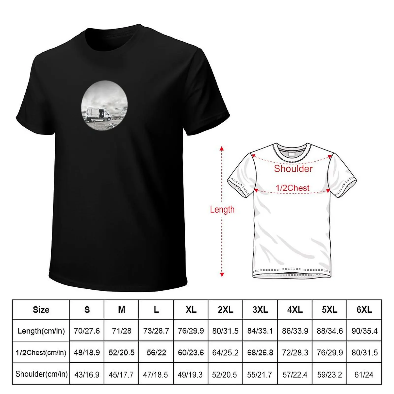 Van Life Transit BW Mountains and Clouds Graphite Style T-Shirt quick-drying custom shirt mens big and tall t shirts