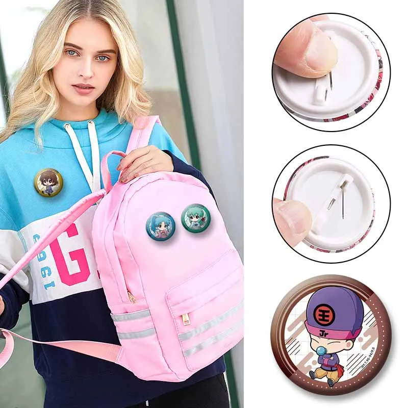 YuYu Hakusho Anime Chibi Coin Badges Yusuke Urameshi Youko Kurama Cartoon Brooch Backpack Lapel Pin Props Accessories Xmas Gifts