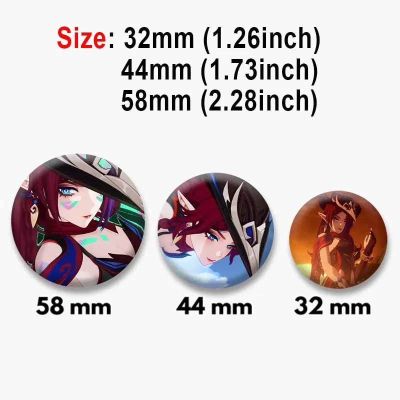 58mm Game Peripheral Genshin Impact Figure Enamel Pins Cute Cartoon Cosplay Badge Kawaii Chasca Brooch on Backpack Fans Gifts