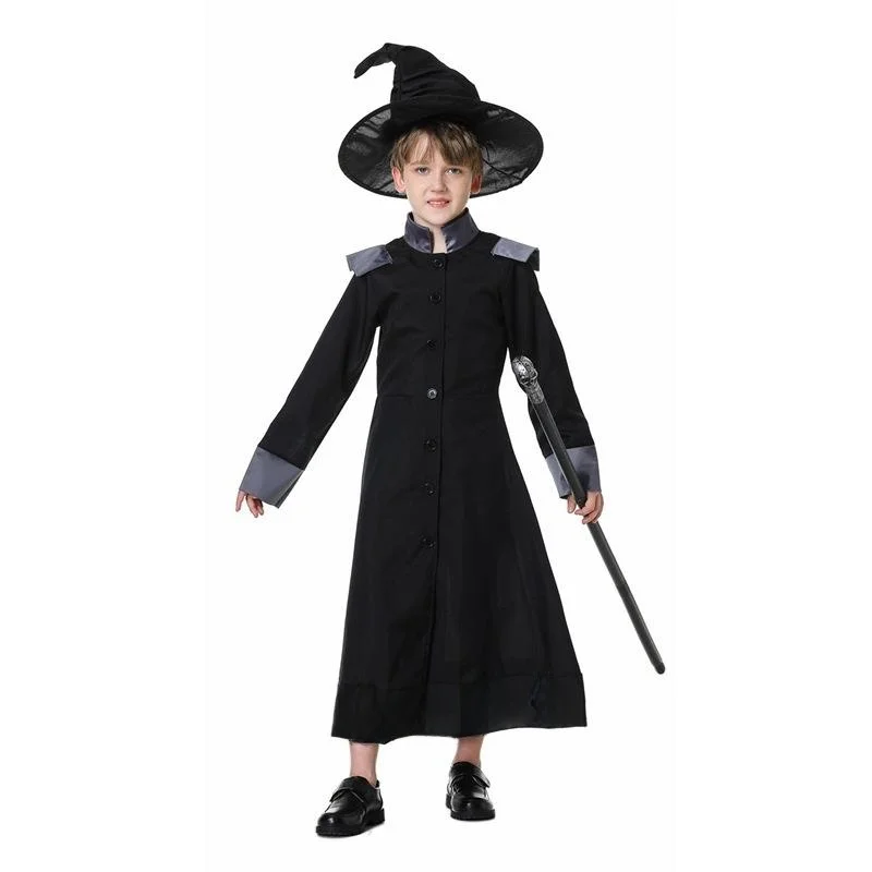 مجموعة أزياء الهالوين الساحرة للوالدين والطفل، ملابس تنكرية كبيرة للساحر، ملابس نسائية لخريف متأخر من البولي يوريثان Dr #4
