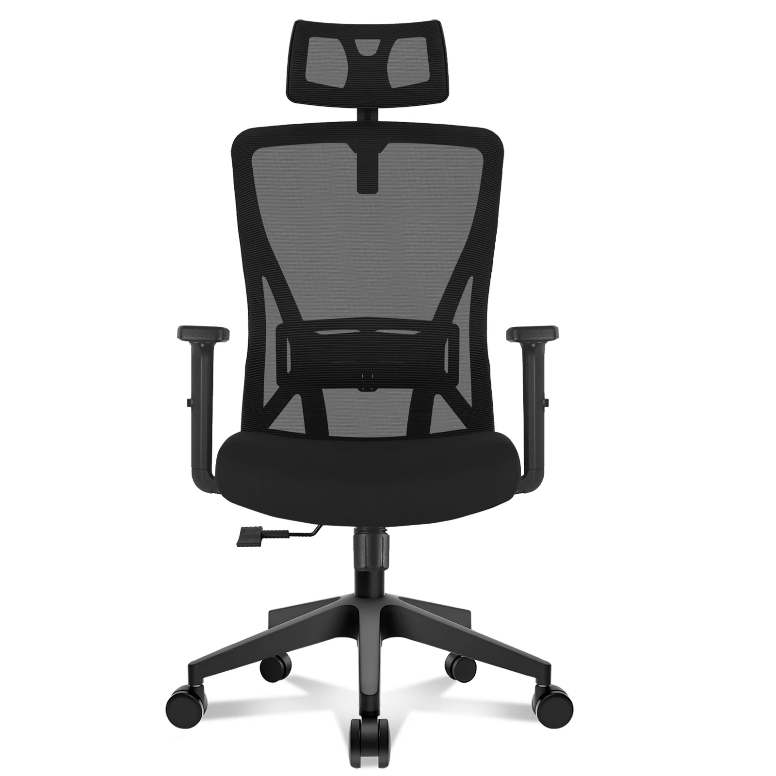 Ergonomischer Bürostuhl Netz-Computerstuhl mit Verstellbarer Kopfstütze Lendenwirbelstütze 90° ° -130 °   Verstellbarer Hochlehner-Drehstuhl 150kg
