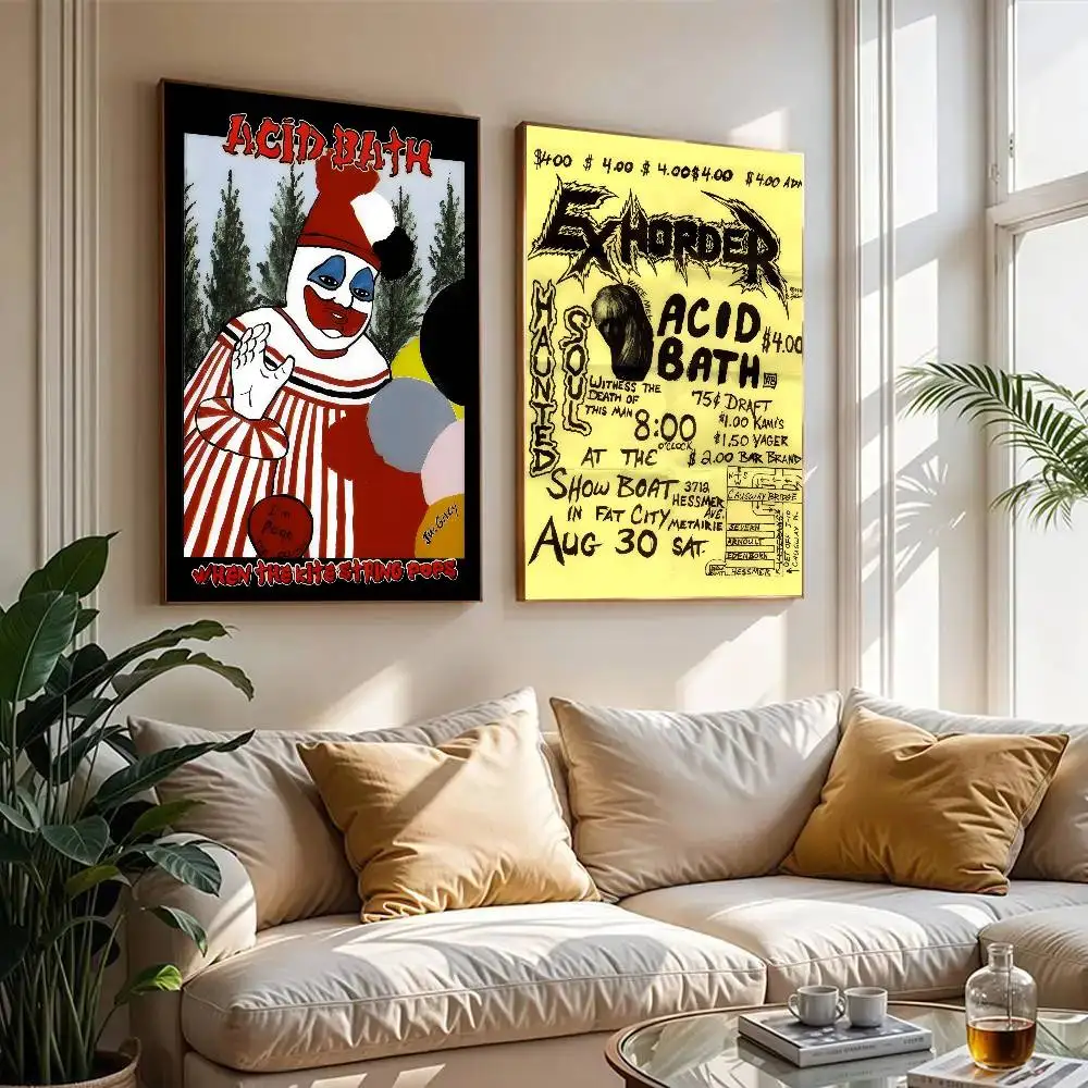 A-Acid Bath Death Metal   Movie Sticky Posters Retro Kraft Paper Sticker DIY Room Bar Cafe Aesthetic Art Wall Painting