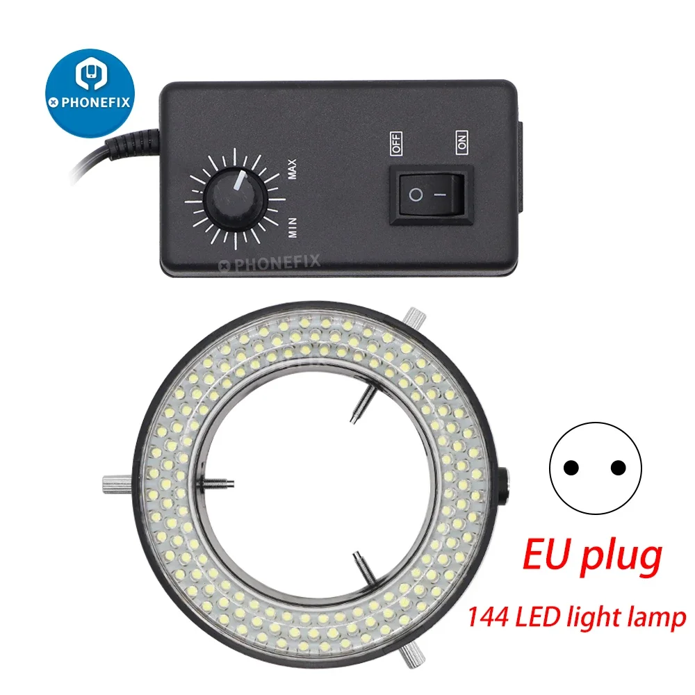 Imagem -02 - Usb Ring Light para Microscópio Estéreo Lente Microscópio Industrial Magnifier Circle Light Source 144 Led Ajustável