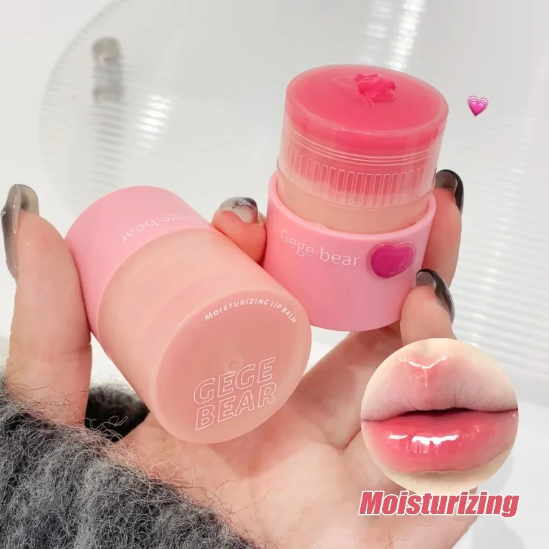 Roterende Kristallen Lippenbalsem Jelly Roze Effen Lipgloss Hydraterende Waterige Gekleurde Lippenpasta Hydraterende Getinte Lip Primer Make-Up