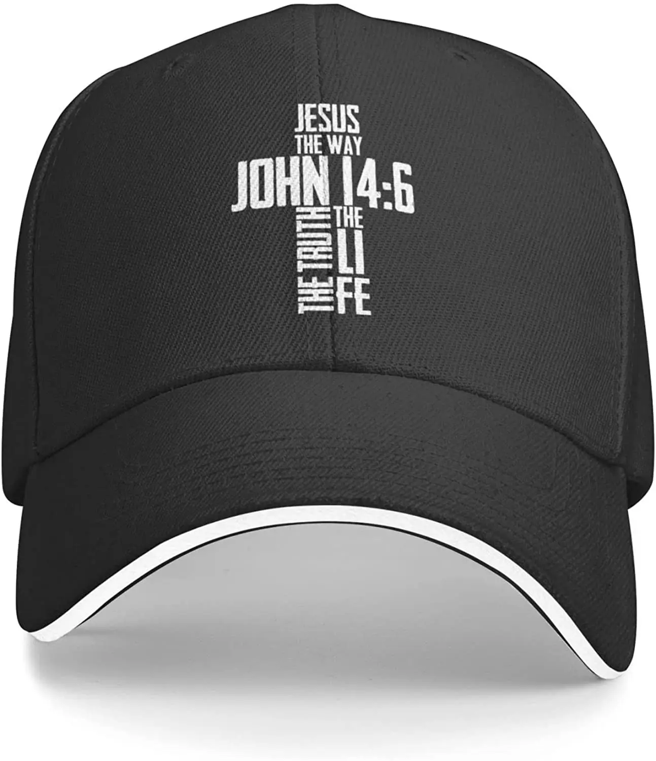 Mandev Original Classic Casquette Hat Men Women Christian Bible Verse Jesus The Way John 14:6 Baseball Cap Dad Hat Black Caps