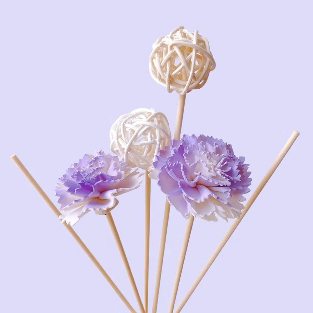10PCS Roxo Cravo Flor Rattan Sticks Incansável Fragrâncias Reed Difusor Vara Diy Ornamentos Home Decor