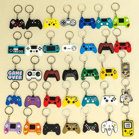 20PCS Keychain Cute Gamepad Boys Men Keyring Joystick Game Controller Key Accessories fit Handbag Pendant Friends Key Holders