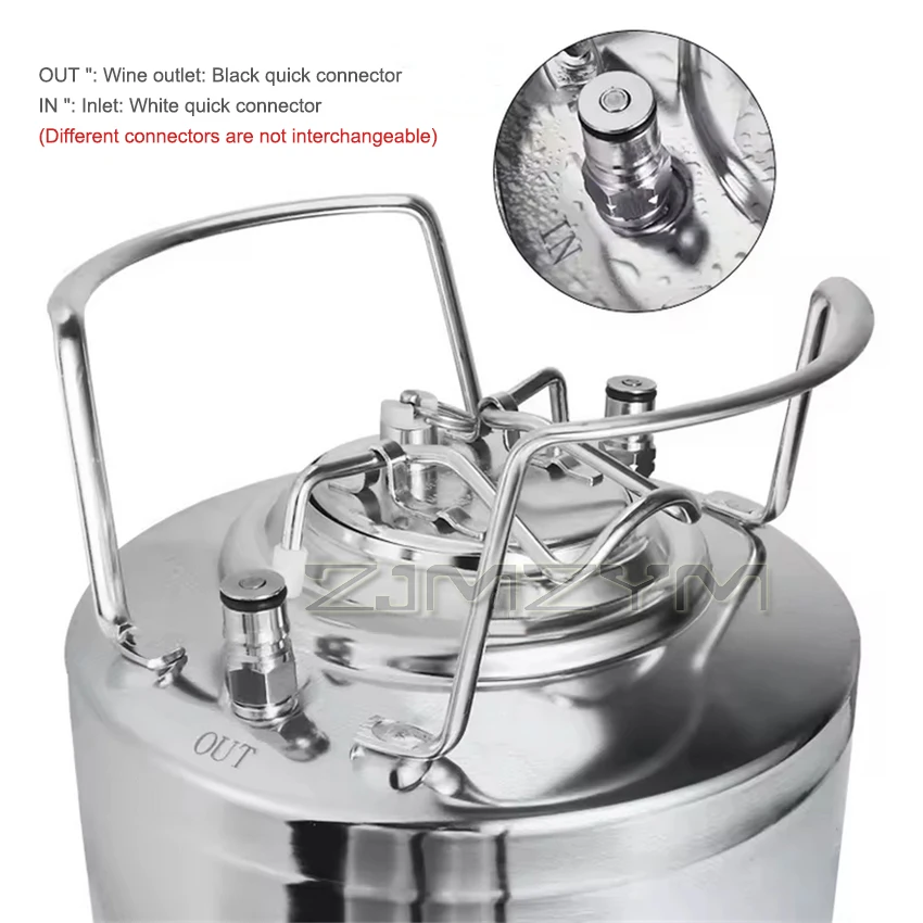 SG710 6L Beer Bucket 304 Stainless Steel Beer Keg Homebrew Keg With Ball Lock Post System Keg Lid With Pressure Relief Valve