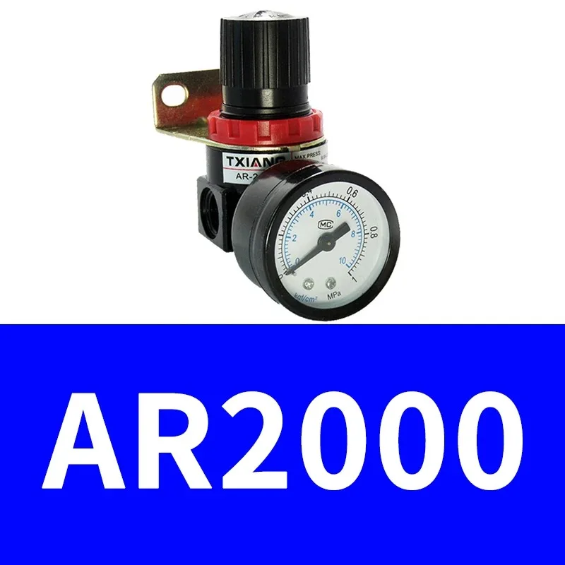 AR2000 AR2000-02 G1/4'' Pneumatic Air Control Compressor Pressure Relief Regulator Valve With Gauge and Bracket