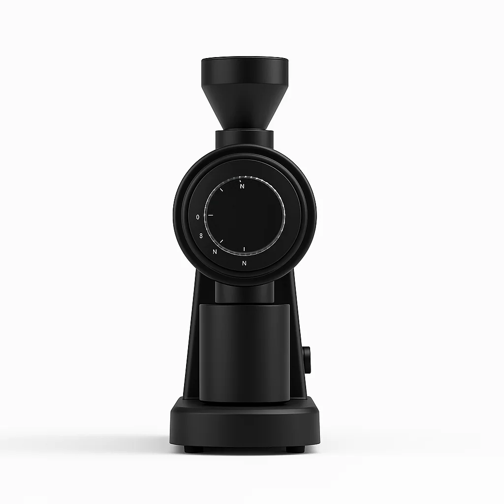 250W Silent Brushless Coffee Grinder 64mm Titanium Flat Burrs Adjustable Speed 45-Step Dial for Home & Commercial Use