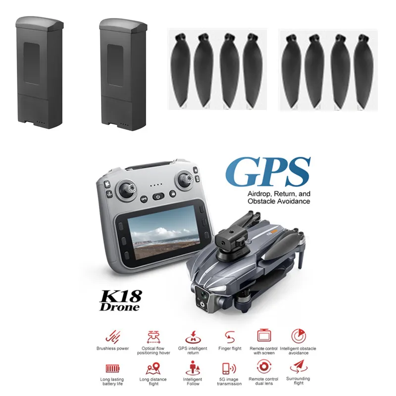 K18MAX Drone Battery 3.7V 2200MAH Battery/Propeller For K18 MAX Screen Drone Battery Blades K18 Dron Battery K18 Parts K18MAX