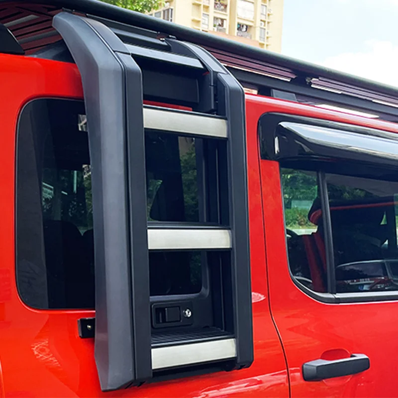 new For GWM Tank 300 Side Ladder Off Road Aluminum Alloy Side Climbing Locking Foldable Folding Ladder