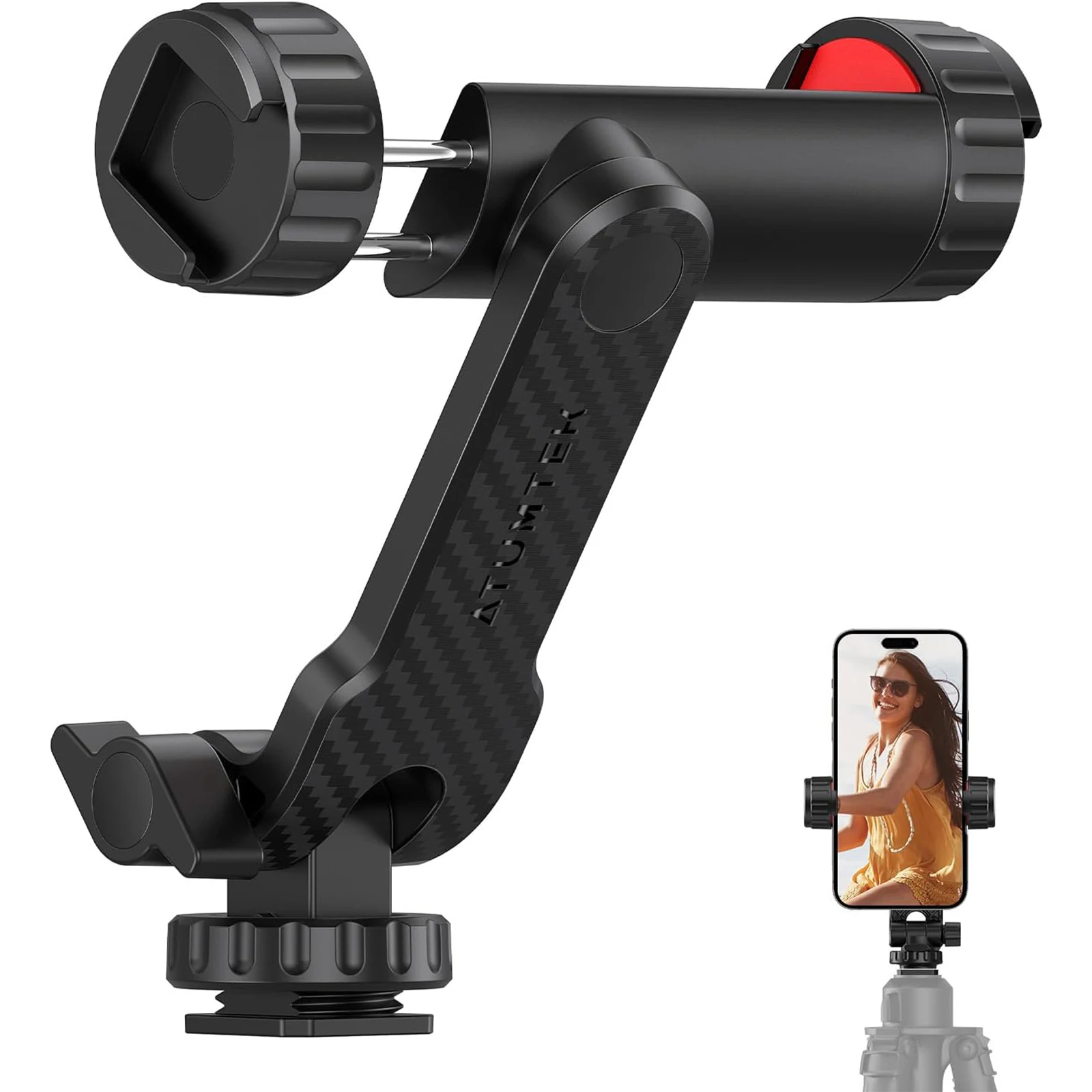 

Lanxire Phone Tripod Mount, Universal Smartphone Mount Adapter with 2 Cold Shoe and 1/4" Standard Screw, 360° Rotates