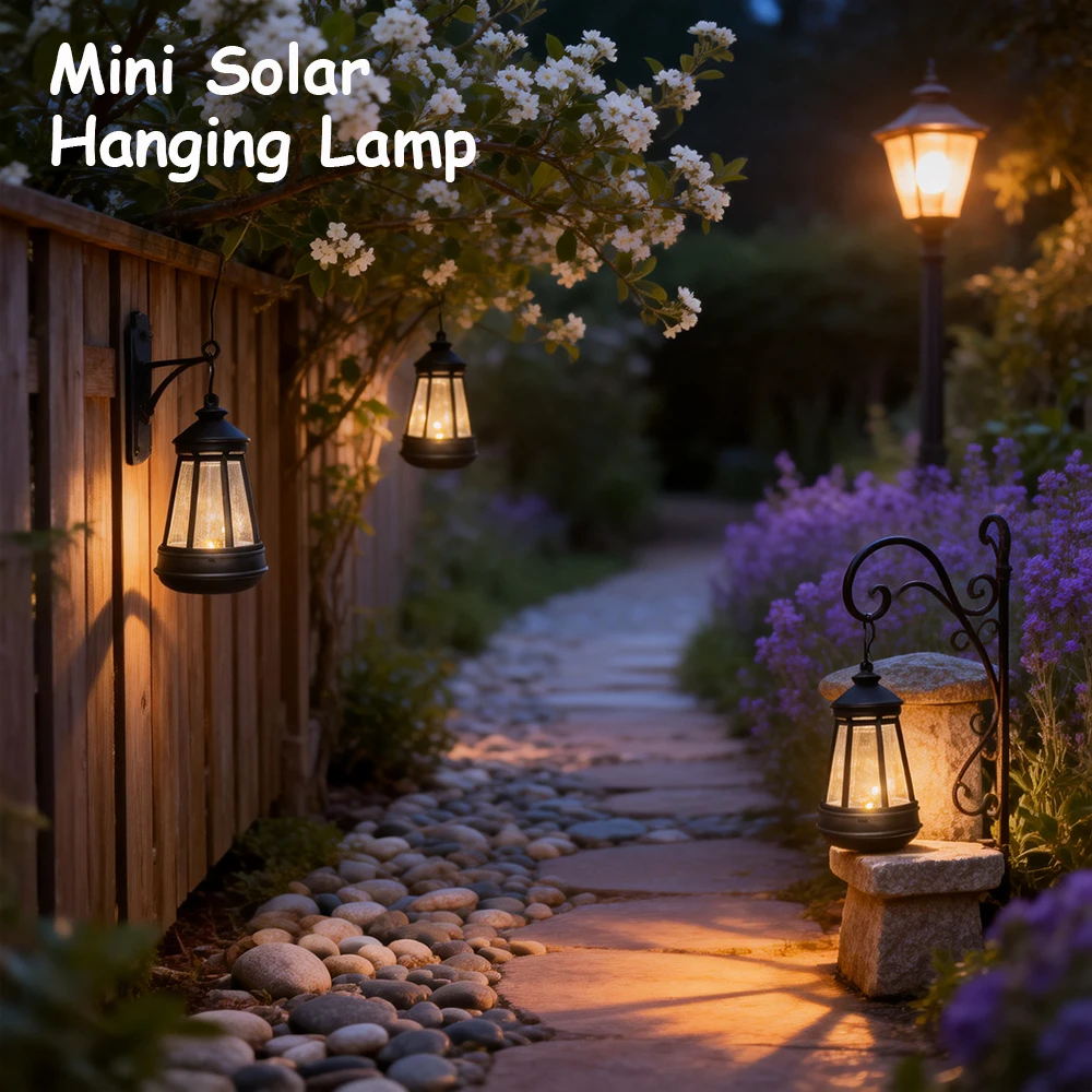 

Mini Solar Powered Lantern Lights Outdoor Garden Landscape Yard Lamp Hanging Decorative Light For House Terrace Garden Walkway