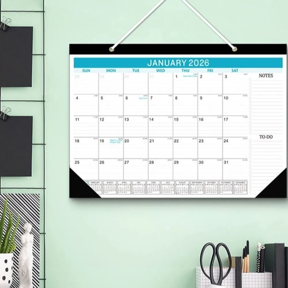 Creative Wall Calendar Monthly Layout Spacious 18-Month Calendar Premium Paper Bright Monthly Planner Calendar Home Use