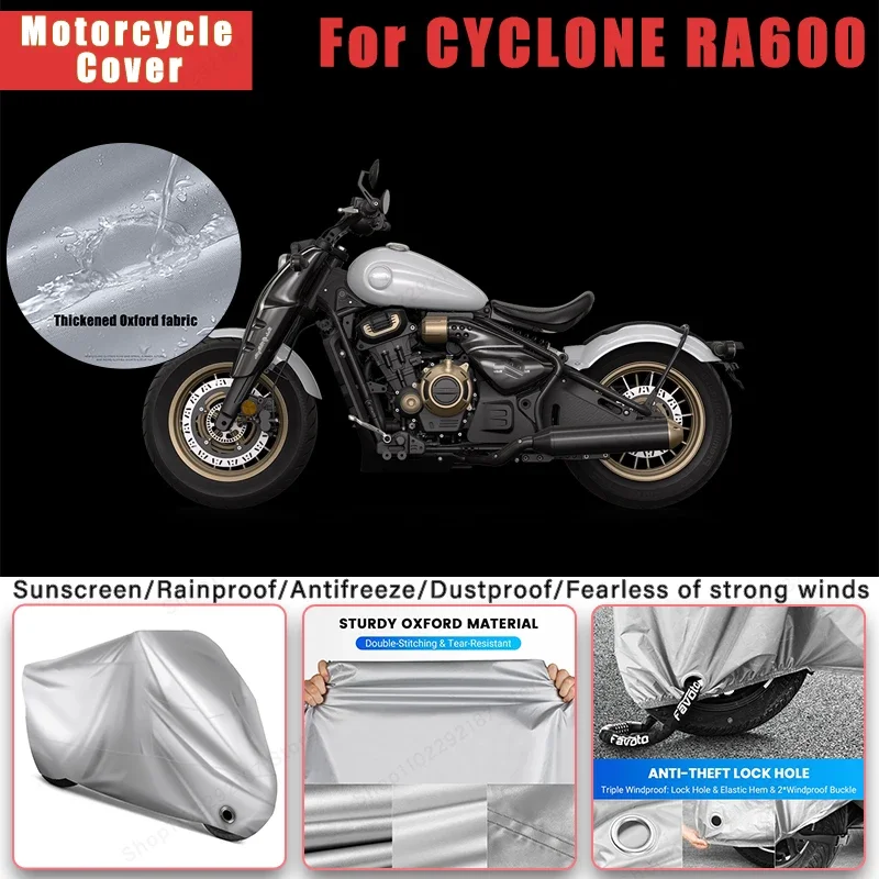 

For CYCLONE RA600 No Ear Motorcycle Cover - Outdoor Full Body Protection, Waterproof Dustproof Heat-Resistant Moto Accessories