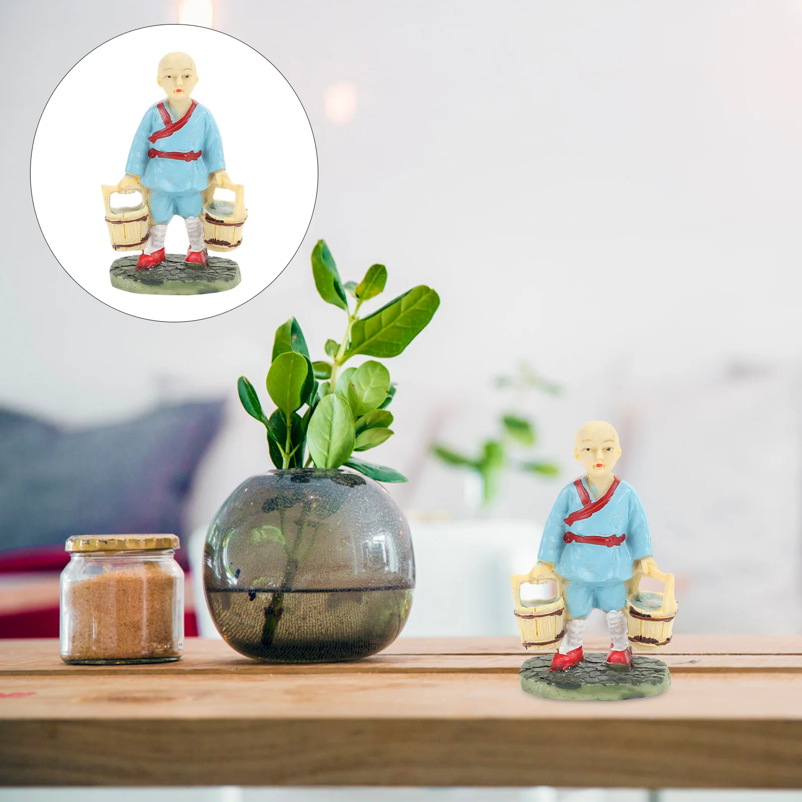 

Bucket Resin Ornament Psychological Counseling Sand Table Supply Compact Size Micro Landscape