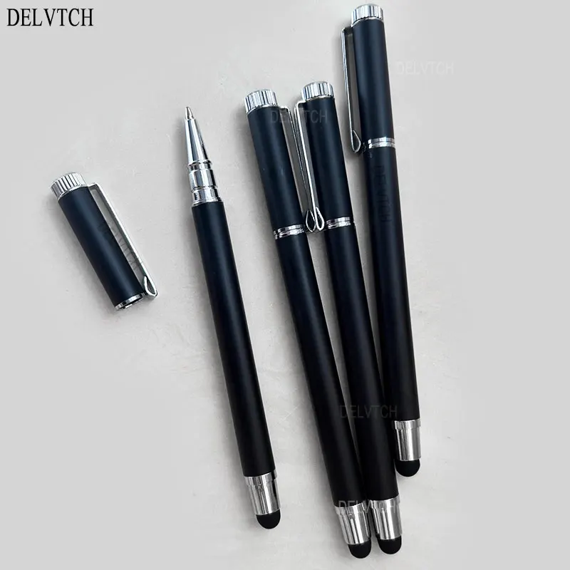 

DELVTCH Metal Ballpoint Pen Capacitive Touch Screen Stylus Signature Ball Pen 1.0mm Tip Black Blue Ink Refill Office Stationery