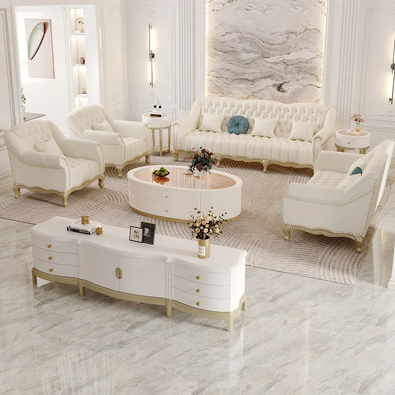 Sofá Blanco Combinado con Reposabrazos Extensibles, Sofá Doble Grande, Chaise Longue Nórdica, Sillón Reclinable para Salón, Muebles para el Hogar