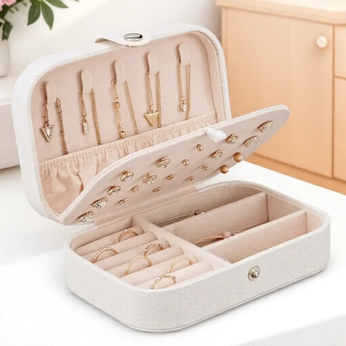 

НОВЫЙ органайзер для шкатулки для драгоценностей из искусственной кожи, коробка для хранения, упаковка для сережек, подарок для дома и путешествий