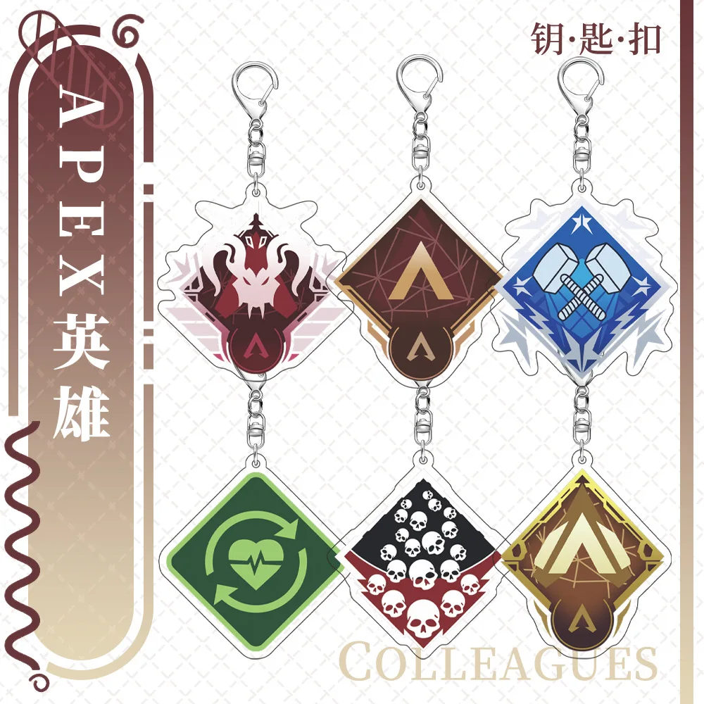 

20PC/Lot APEX Keychain Arcylic Man Key Chains Accessories llaveros Pendant Key Ring chaveiro For friends Gifts