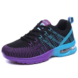 Fashion Women Lightweight Sneakers Running Shoes Outdoor Sports Shoes Breathable Mesh Comfort Running Shoes Air Cushion Lace Up