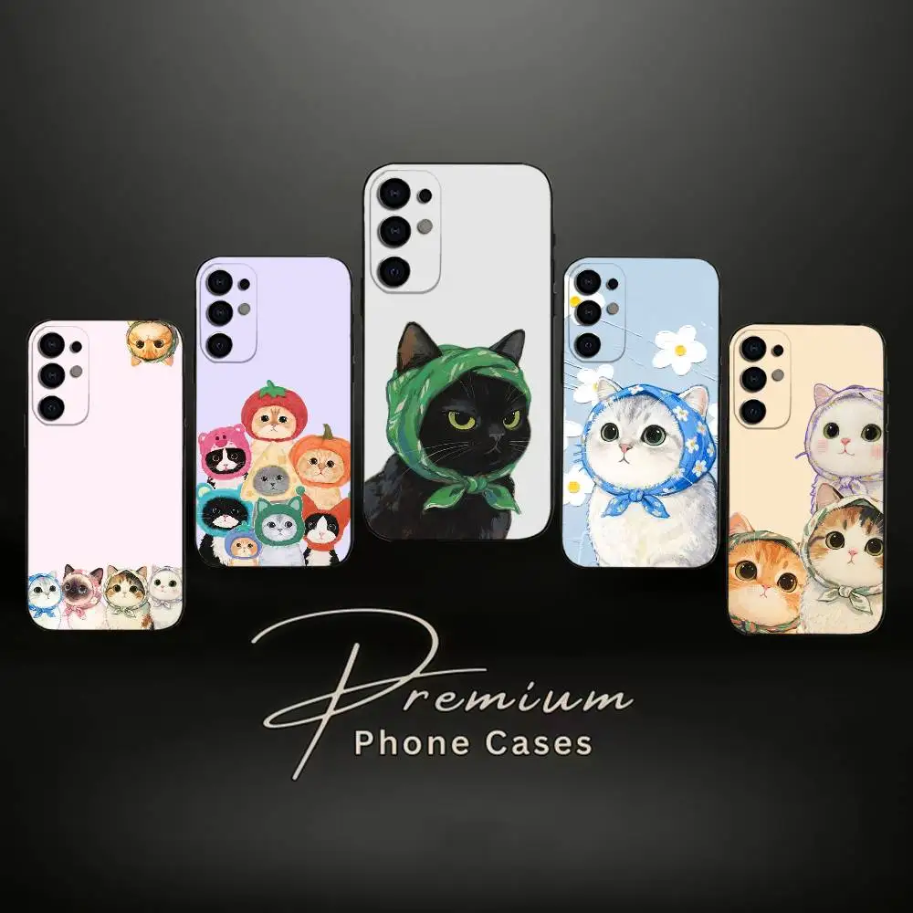 

Color Cartoon Cat Pattern Phone Case Silicone Soft For Samsung S25,S24,S21,S22,S23,S30,Ultra,S20,Plus,Fe,Lite