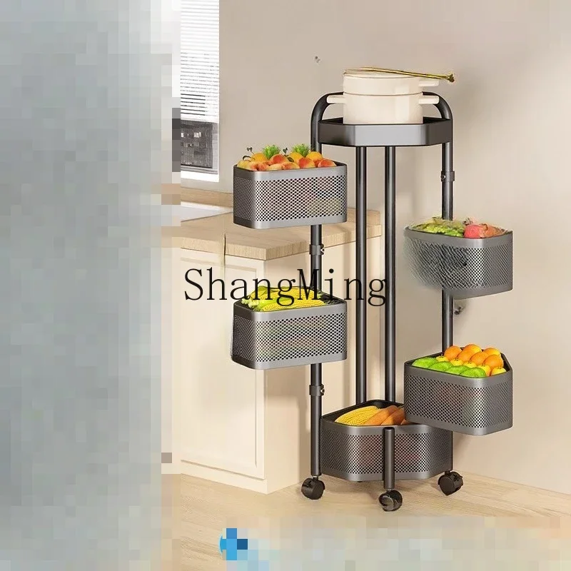 CL rotating vegetable rack kitchen triangle vegetable rack floor-to-ceiling multi-layer corner fruit storage rack