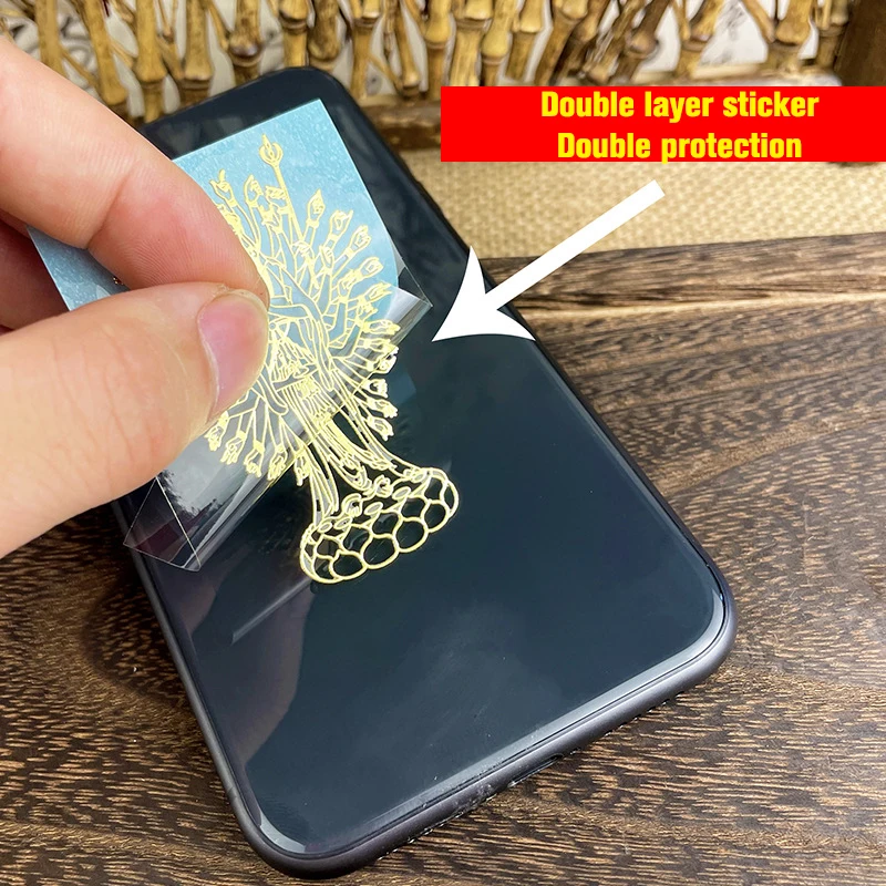 Gold Glitter Buddha Stickers 3D Self Adhesive Metal Sticker UV Epoxy Resin Filler DIY Mobile Phone Laptop Decoration Stickers