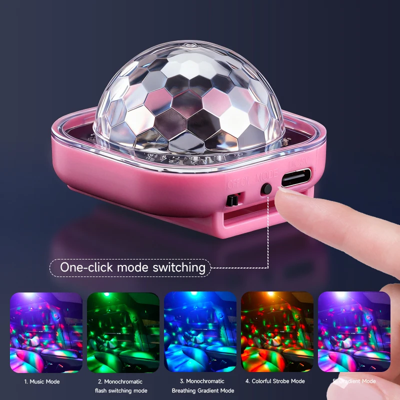 

USB 5V plug-in Smurfs wristband color light wearable wrist light car suction cup atmosphere color light magic ball light