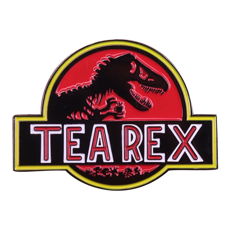 Pin Enamel Keras Tyrannosaurus Rex Velociraptor Bros Dinosaurus Raptor Kerah Hewan Horor Lencana Hadiah Ulang Tahun Natal untuk