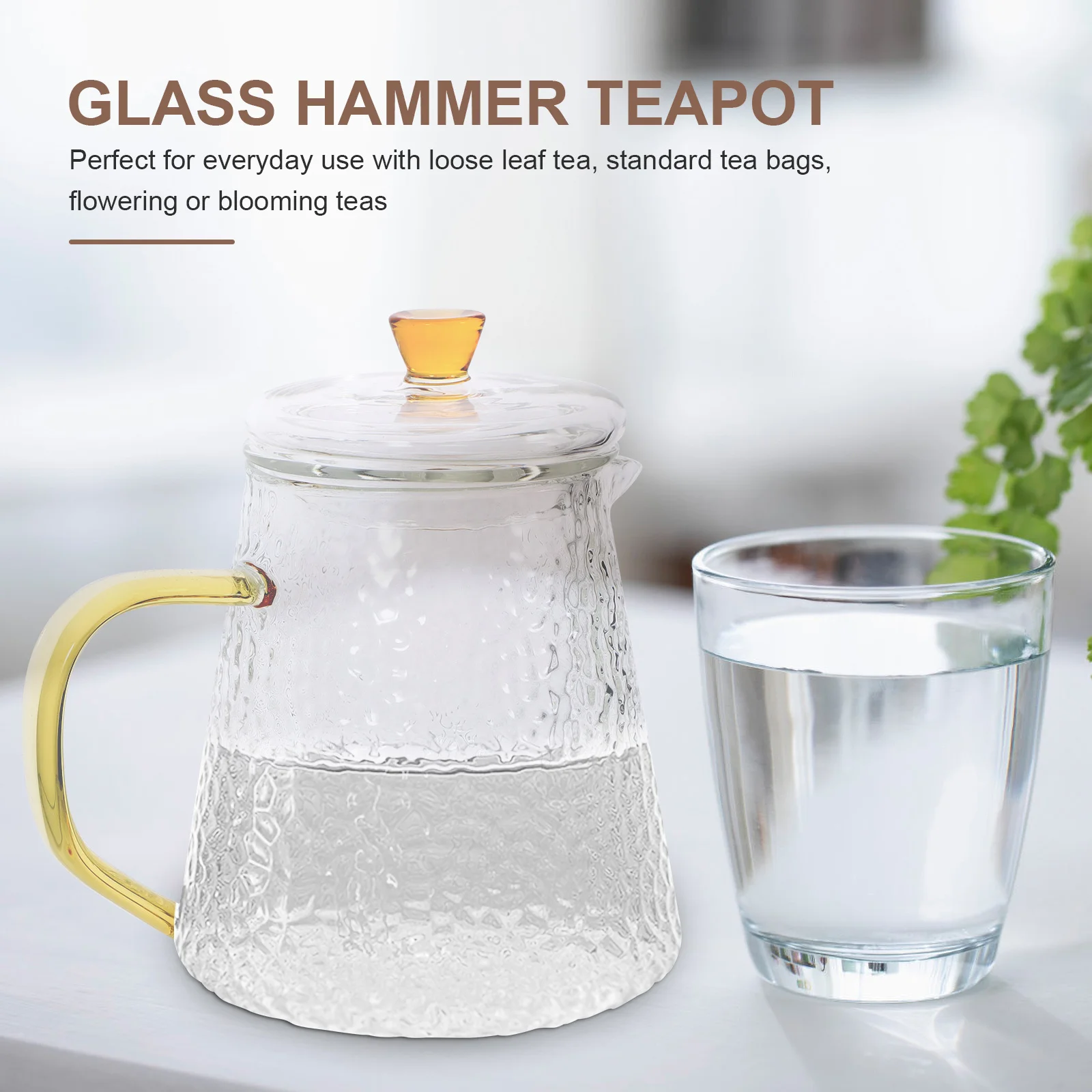 

Glass Teapot Portable Transparent Handheld Tea Kettle Office Loose Leaf Infuser Clear Tea Pot Water Kettle