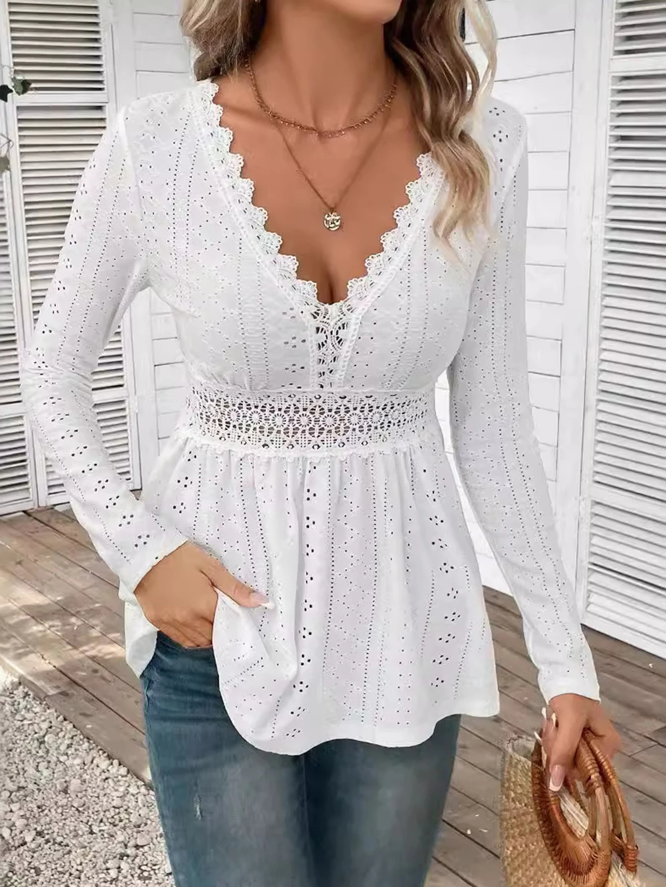 Women's Blouses Autumn Winter Elegant Fashion Texture 2025 Chiffon Loose Plain Long Sleeve V Neck Casual Blouses