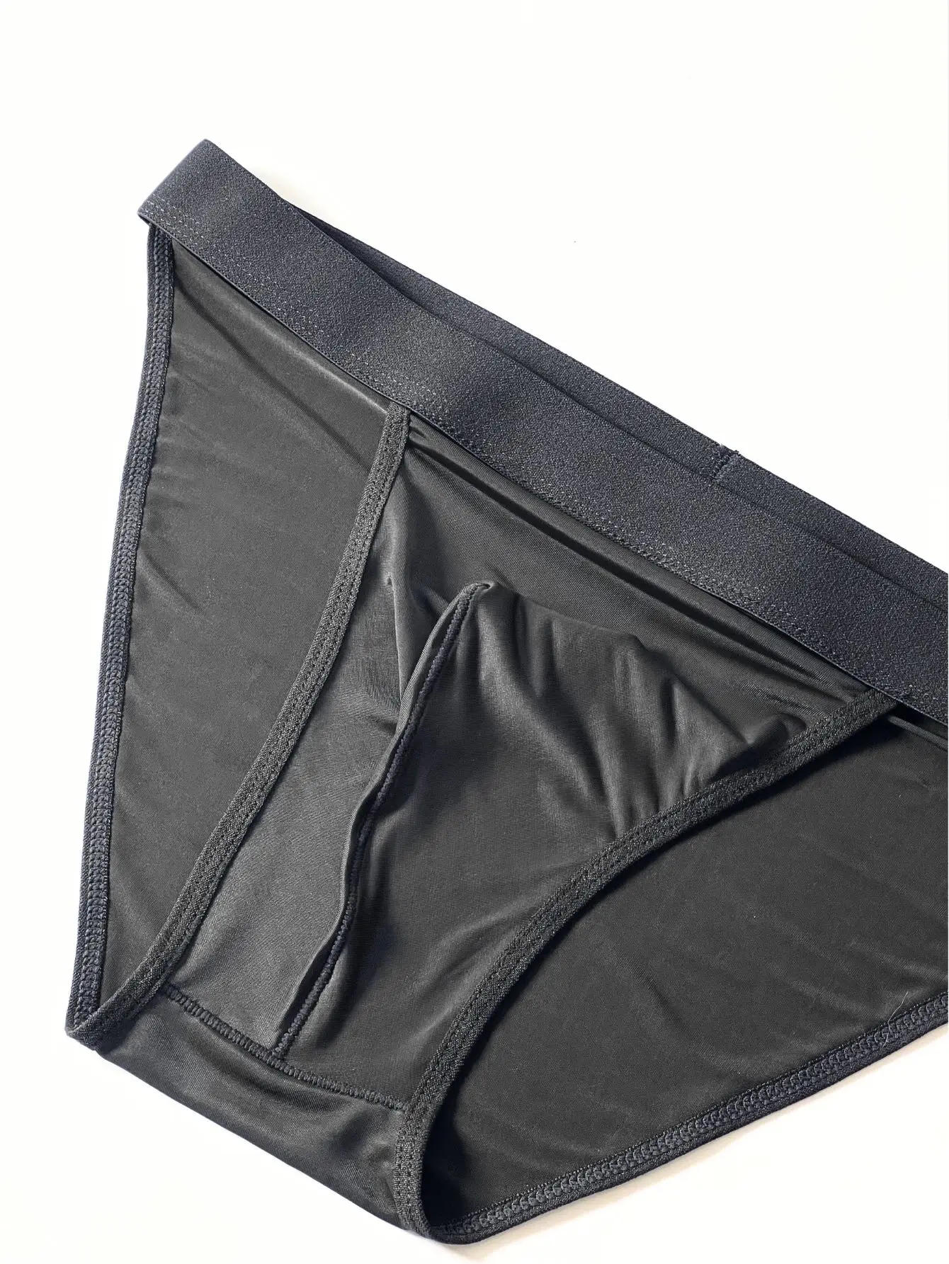 1 Piece Men's Sexy Ultra-Thin Ice Cool High Cut Briefs, Breathable Soft Stretchy Elastic Waistband Casual Daily Underwear