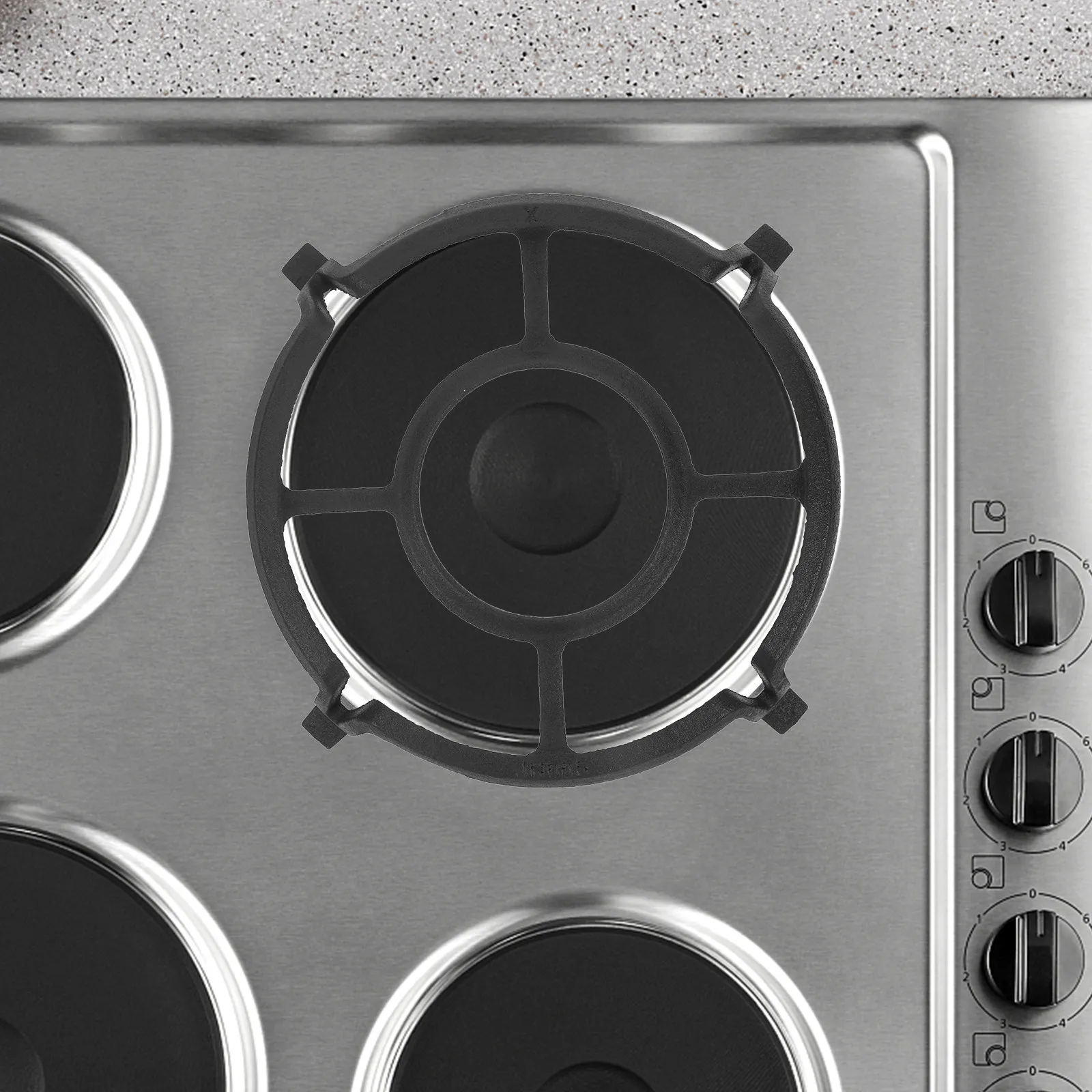 

Heavy Duty Iron Wok Ring Stand Non-Slip Stove Grate for Gas Burner Four-Prong Stability Support Cookware Base for All Ranges