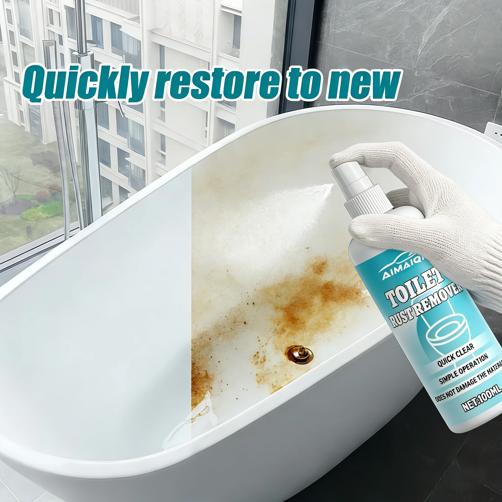 Crema Quitamanchas para Vidrio y Cerámica - Elimina Manchas Amarillas, Manchas de Agua y Cal, Pulimenta Superficies para Puertas de Ducha, Azulejos y Muros