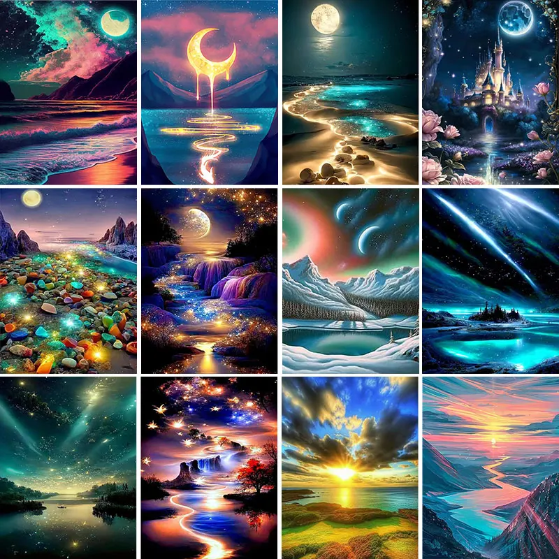 

5D DIY Diamond Painting Living Room Seaside Landscape Full Diamond Art Embroidery Sticky Diamond Paintings Home Decor