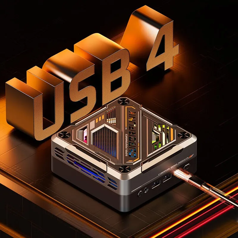 

Mini PC AMD Ryzen 7 8845HS 7840HS Processor DDR5 M.2 NVMe SSD WiFi6 Windows 11 USB4 HDMI DP RGB Light