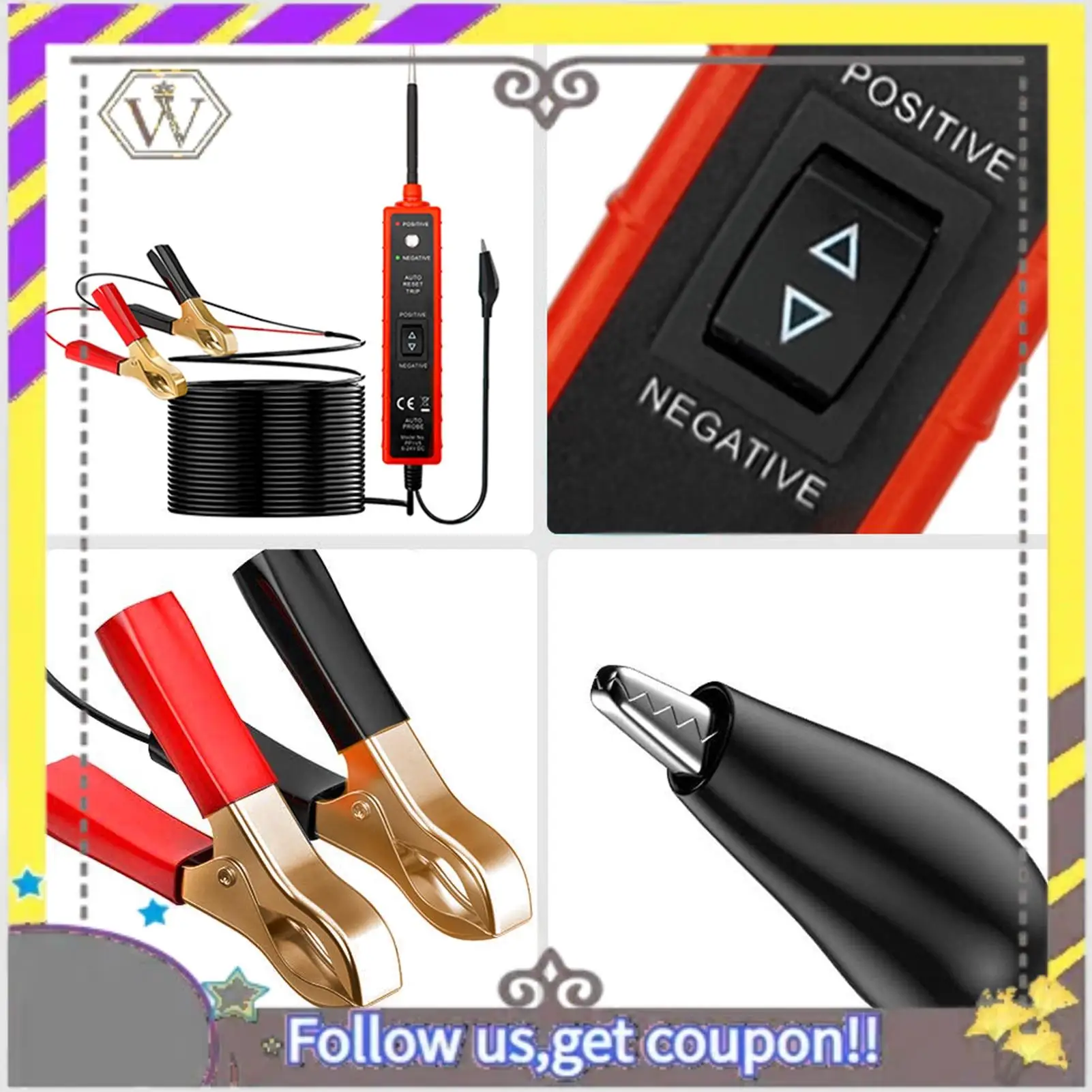 

ABXV-EM285 6-24V Car Electrical Circuit Test Pen Voltage Tester Power Probe Automotive Tool