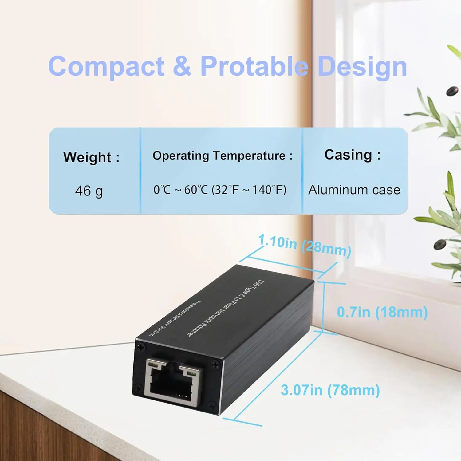 Адаптер Gigabit Ethernet USB 3.0 к SFP — мини-карта сетевого интерфейса, совместимая с Windows/macOS/Linux, Full/Half Duplex