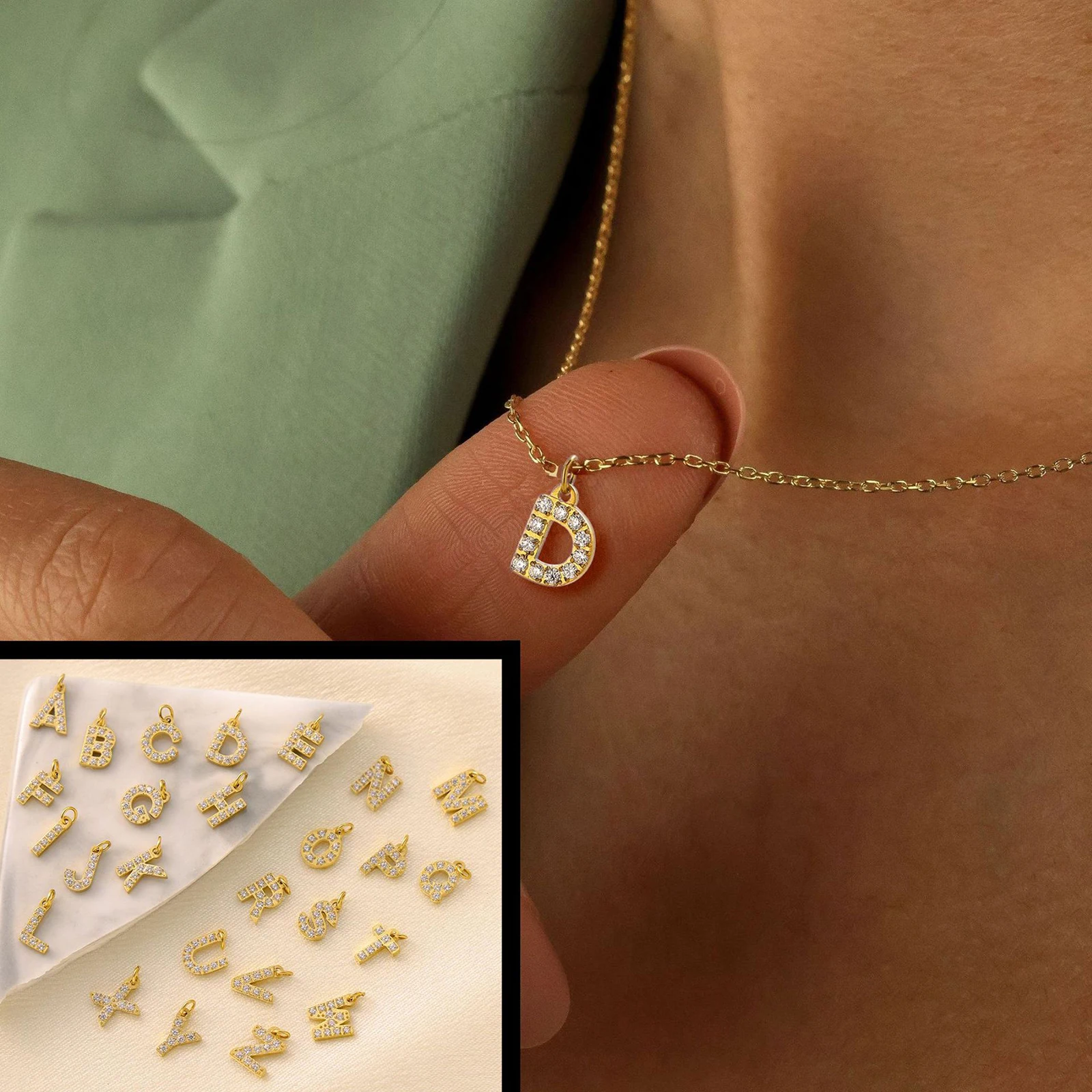 26Pcs/Set Stainless Steel A-Z Letter Charms Inital Name Little Pendant For Women's DIY Earrings Bracelet Necklace Making Finding