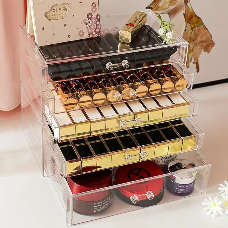 Lipstick storage box desktop dustproof drawer acrylic net red large capacity makeup eye shadow lip glaze cosmetics dustproof