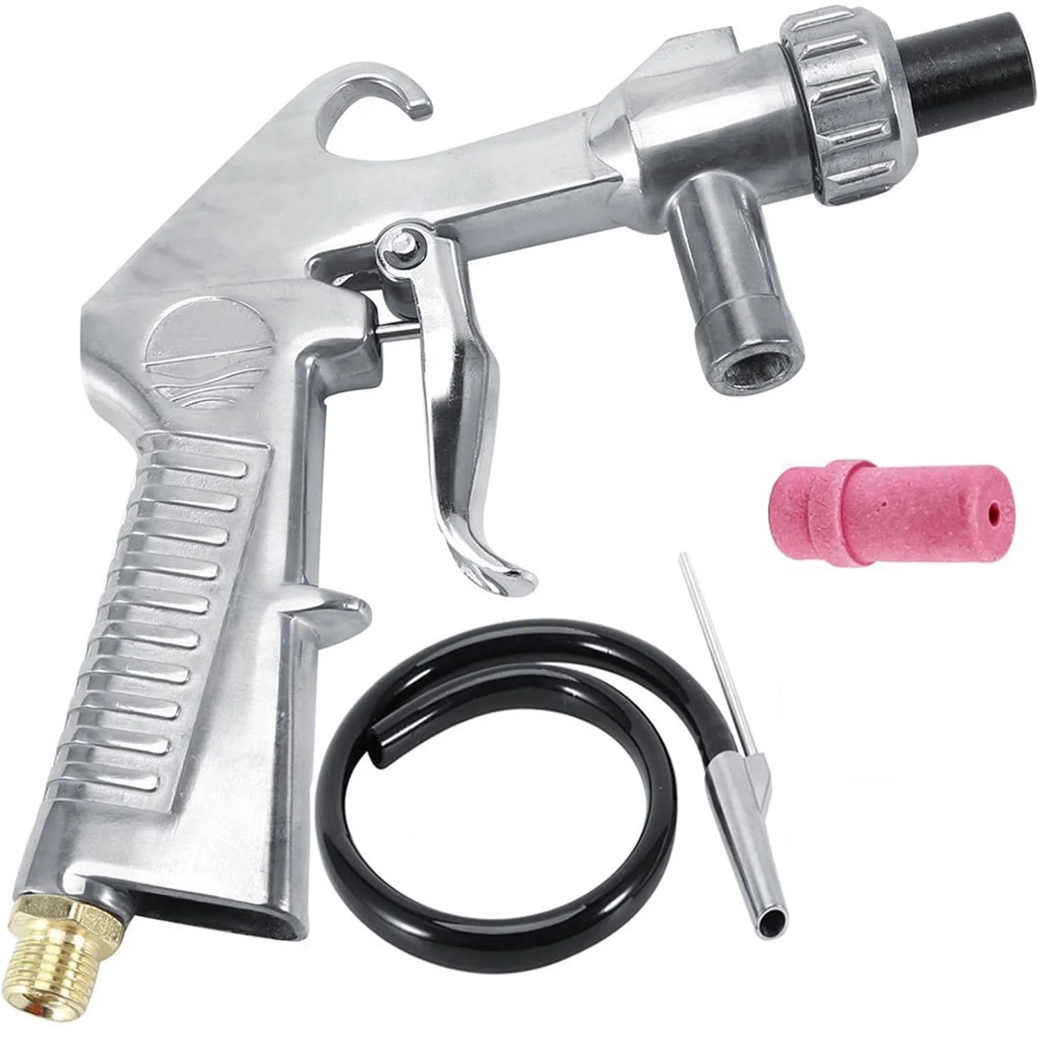 Portable Sandblaster Gun Kit Rust Removal Tool Quick Air Adapter Siphon Feed Nozzle for Sandblasting Cabinets