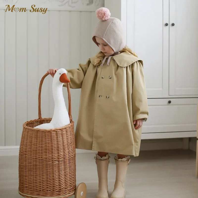 

Fashion Baby Girl Boy Cotton Trench Jacket Infant Toddler Windbreak Coat Khaki Long Spring Autumn Child Dust Coat Clothes 1-7Y