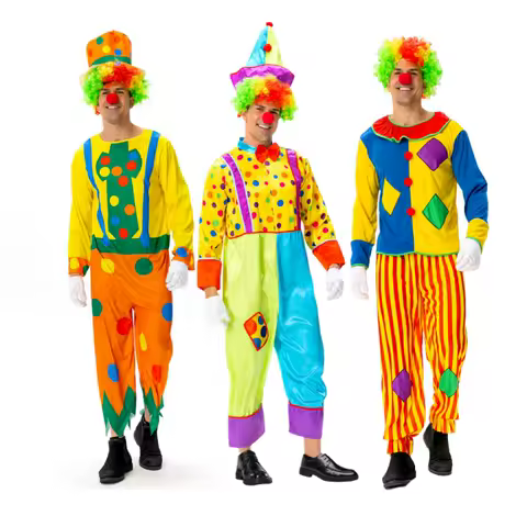Adult circus clown cosplay costumes, stage performances, funny costumes, holiday costumes