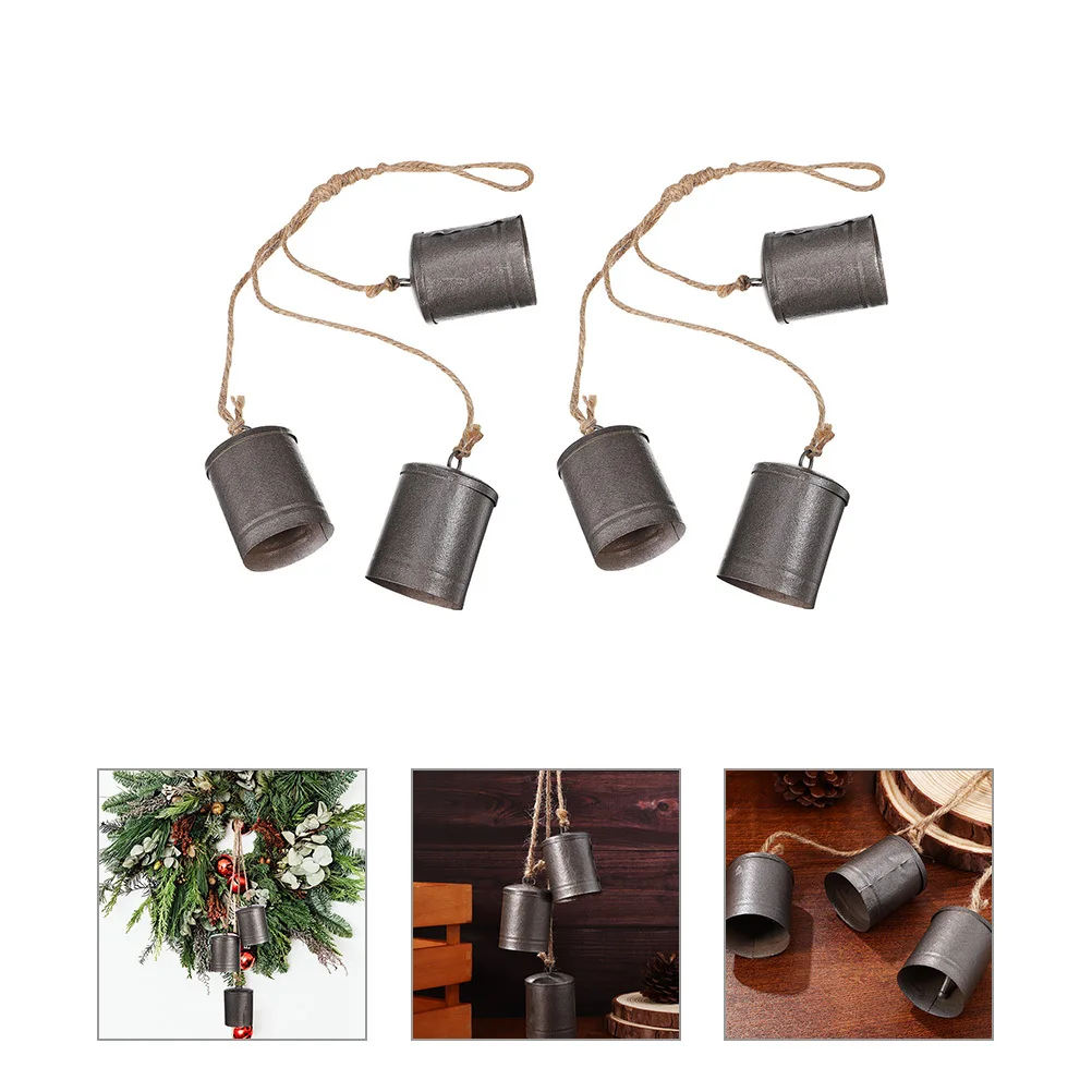 

2Pcs Vintage Metal Cow Bell Finish Hanging Decoration Loud Sound Rustic Country Decor Wall Hanging Ornament Outdoor Wind