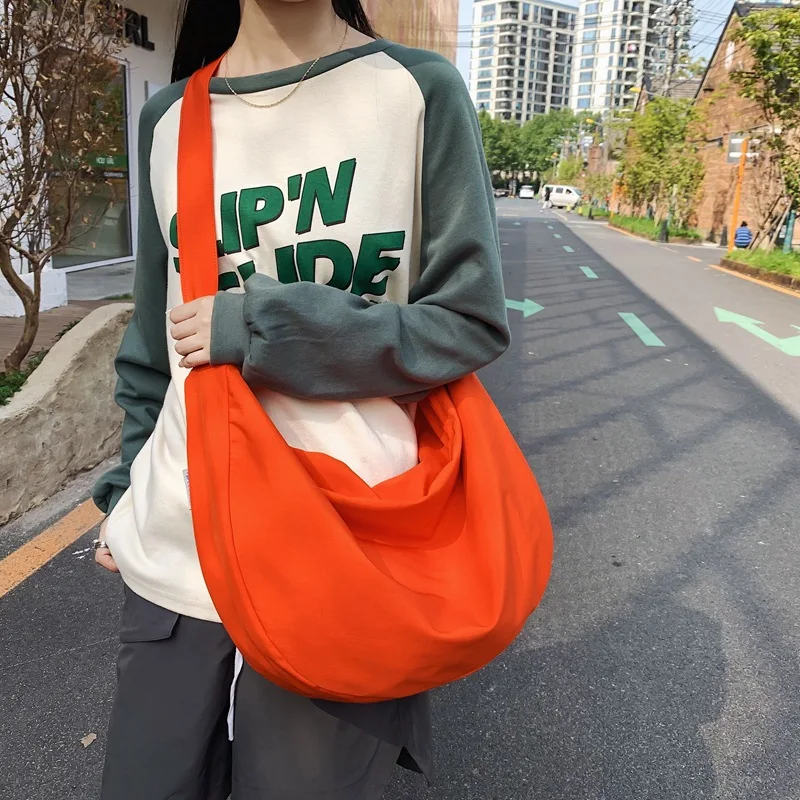 

Hylhexyr Women Shoulder Crossbody Bags Solid Color Handbags Durable Simple Nylon Messenger Bag Casual Tote With Zipper