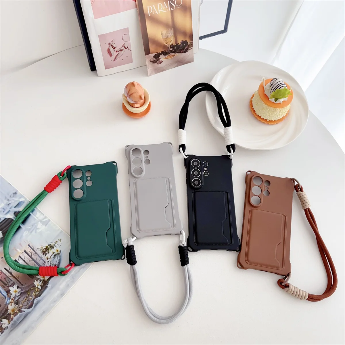 Handgelenkband Brieftasche Kartenhalter Handyhülle für Samsung Galaxy S26 S25 S24 Ultra S23 FE S22 Plus A17 A56 Silikon Schutzhülle – Detail 34